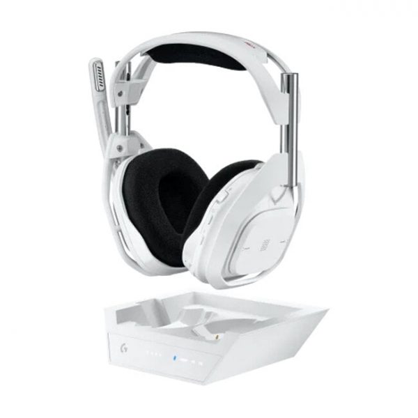 ⁦Logitech Astro A50 X Lightspeed Wireless Gaming Headset + Base Station - White⁩ - الصورة ⁦6⁩